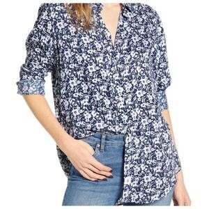 Grayson The Hero Floral Rayon Button Up Shirt Blue Size‎ S